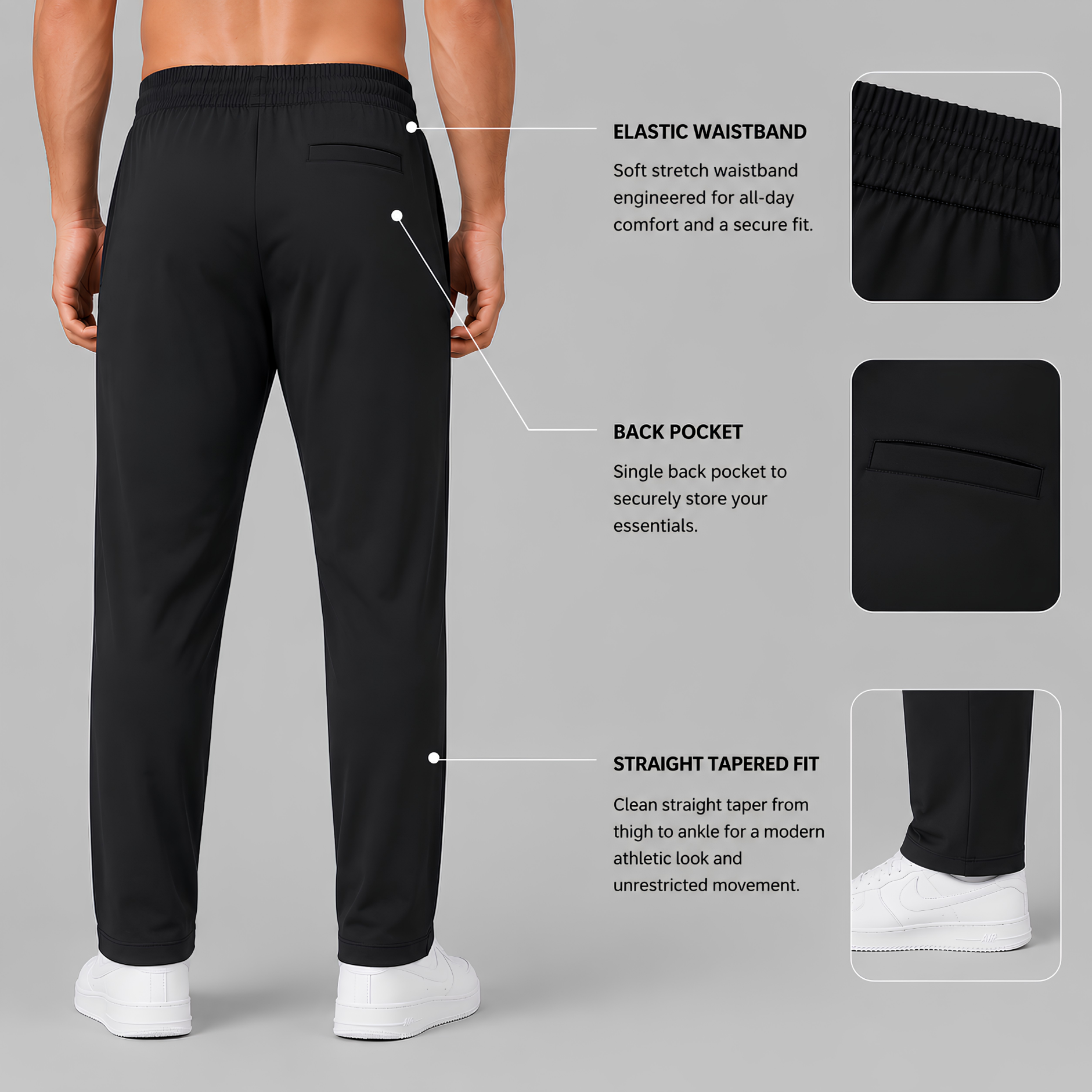 Crosscourt Performance Pants - Stealth Black