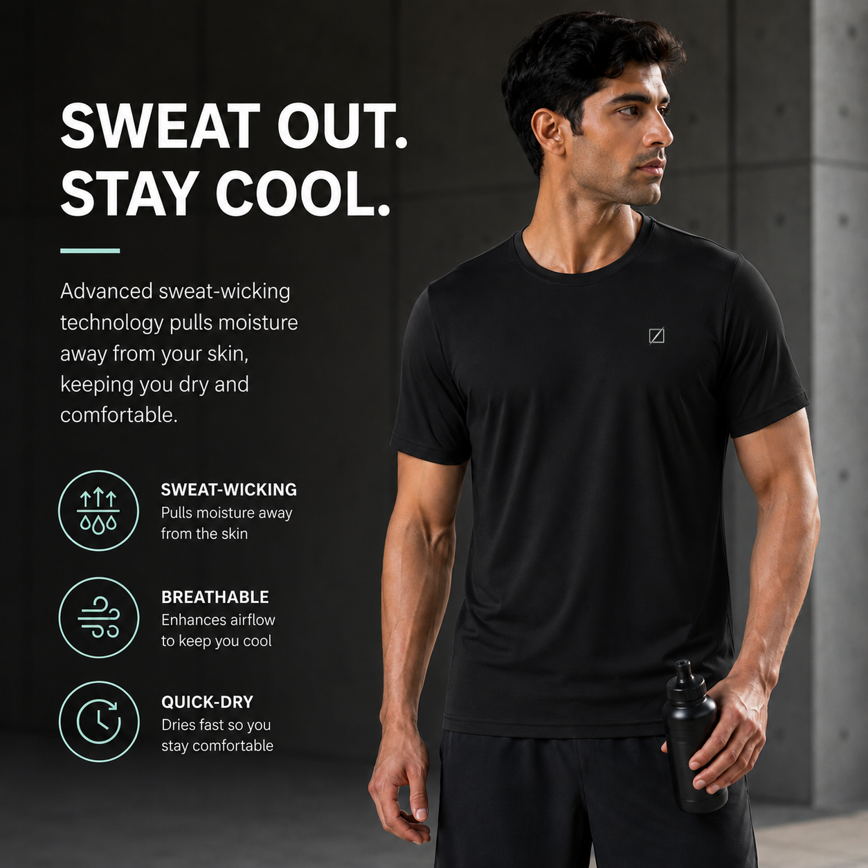 Ace Performance Tee - Stealth Black