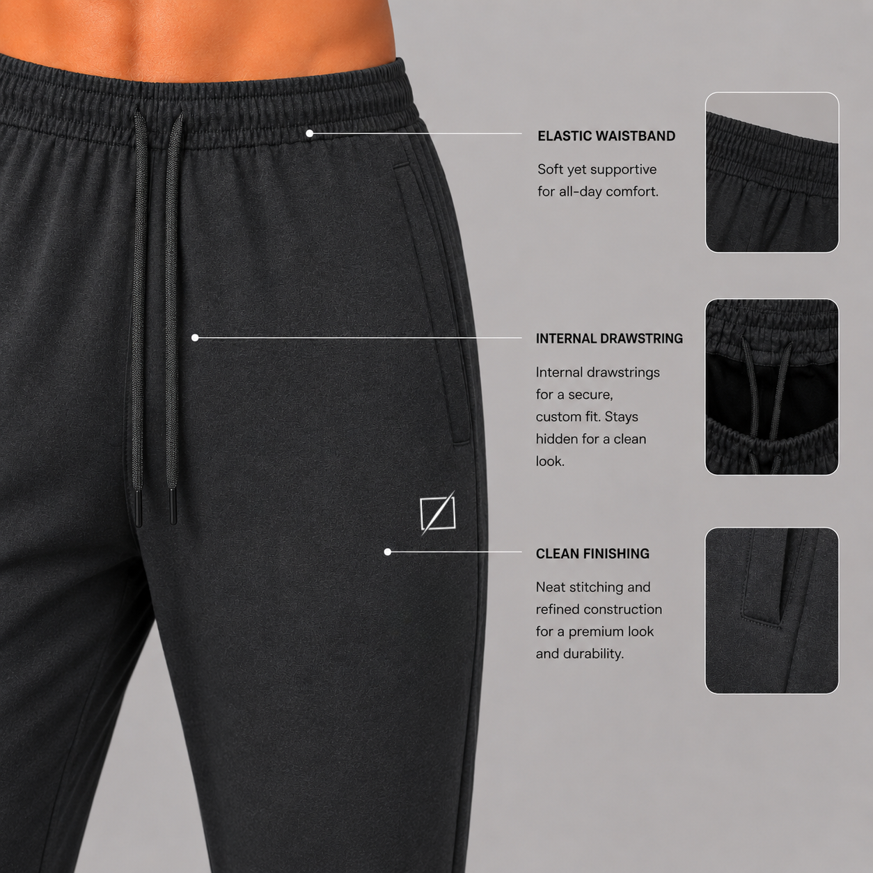 Crosscourt Performance Pants - Charcoal Grey