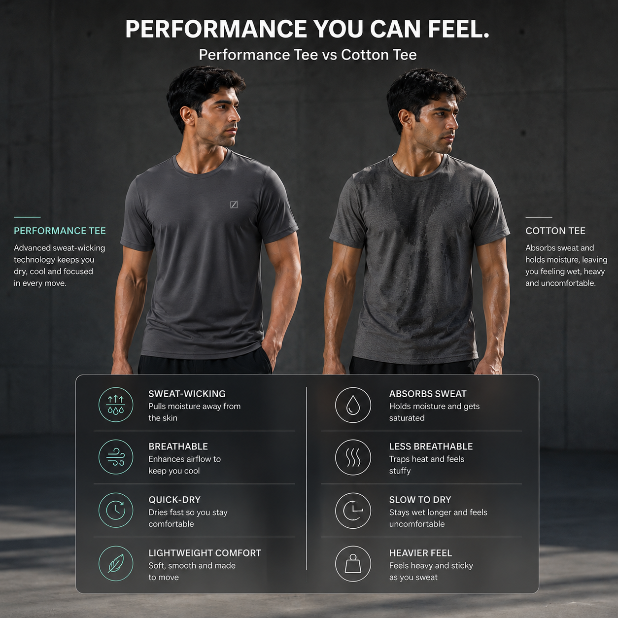 Ace Performance Tee - Charcoal Grey