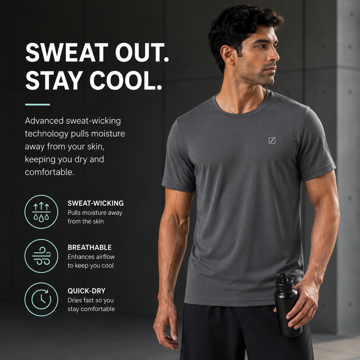 Ace Performance Tee - Charcoal Grey