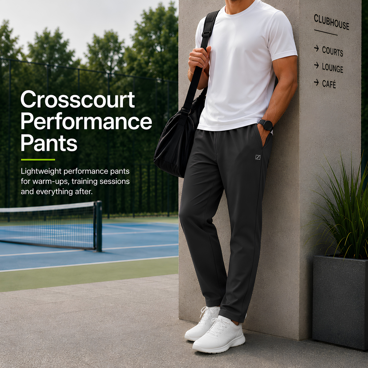 Crosscourt Performance Pants - Charcoal Grey