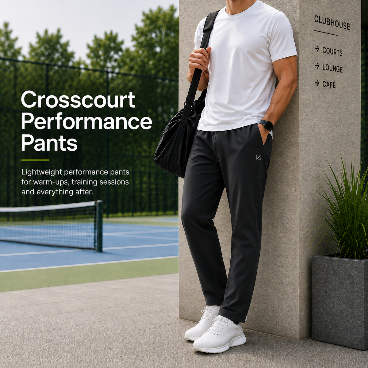 Crosscourt Performance Pants - Stealth Black