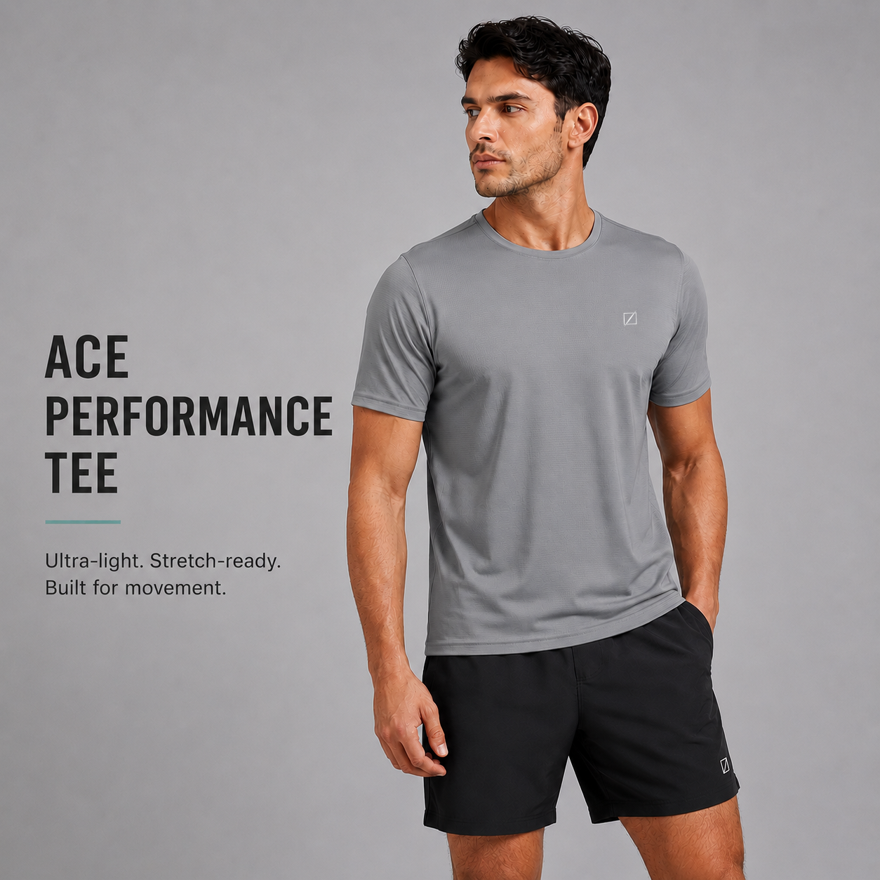 Ace Performance Tee - Stone Grey