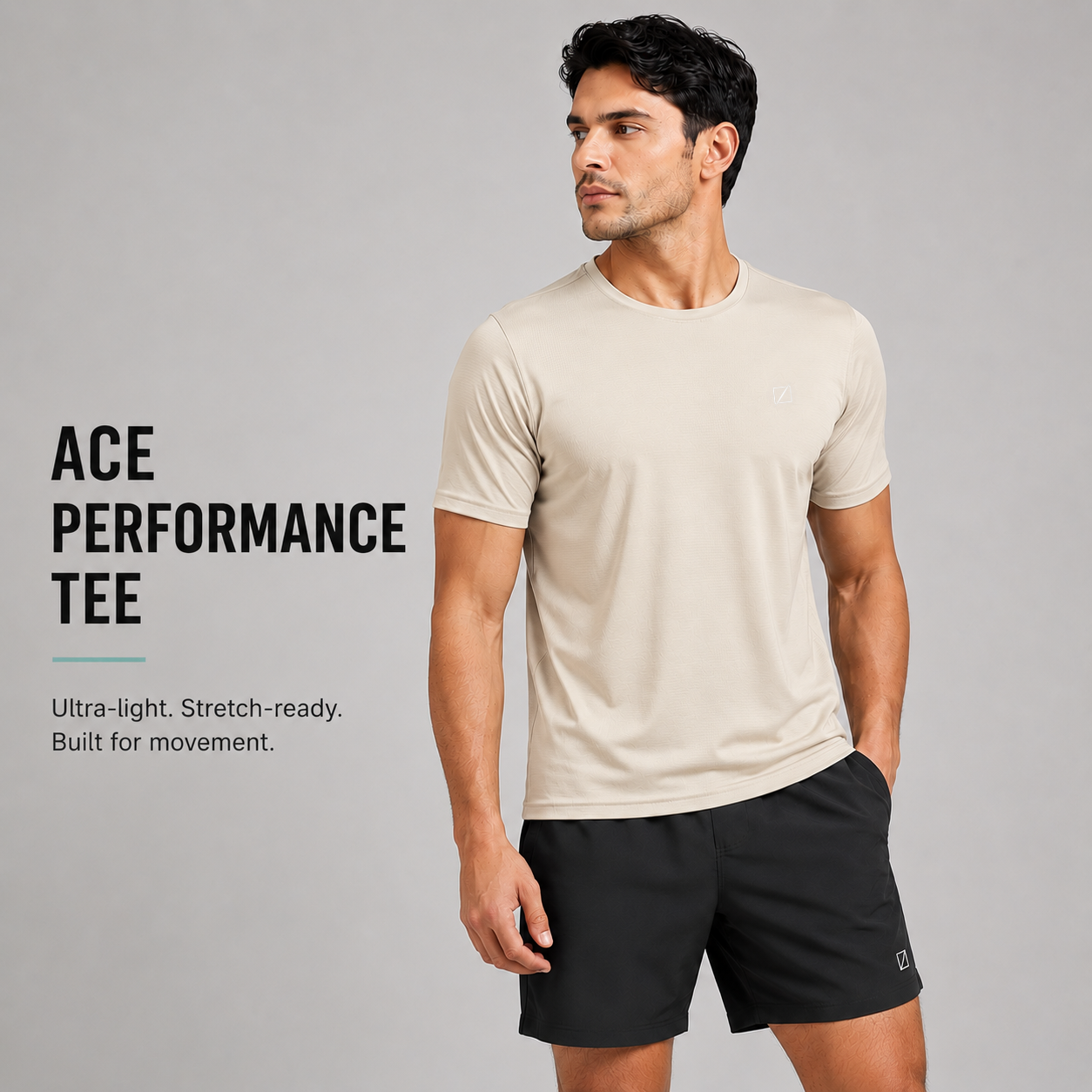 Ace Performance Tee - Sand Beige