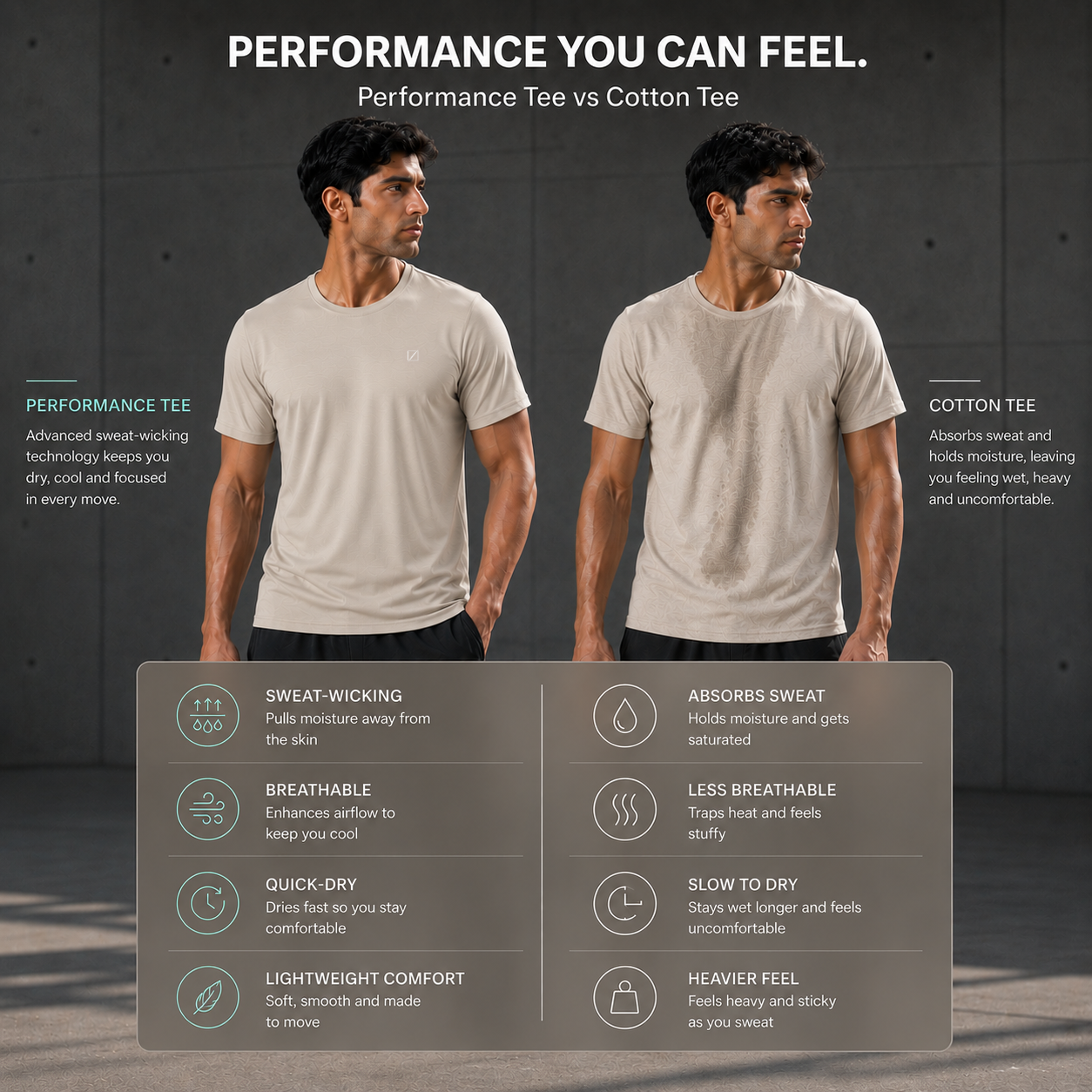 Ace Performance Tee - Sand Beige