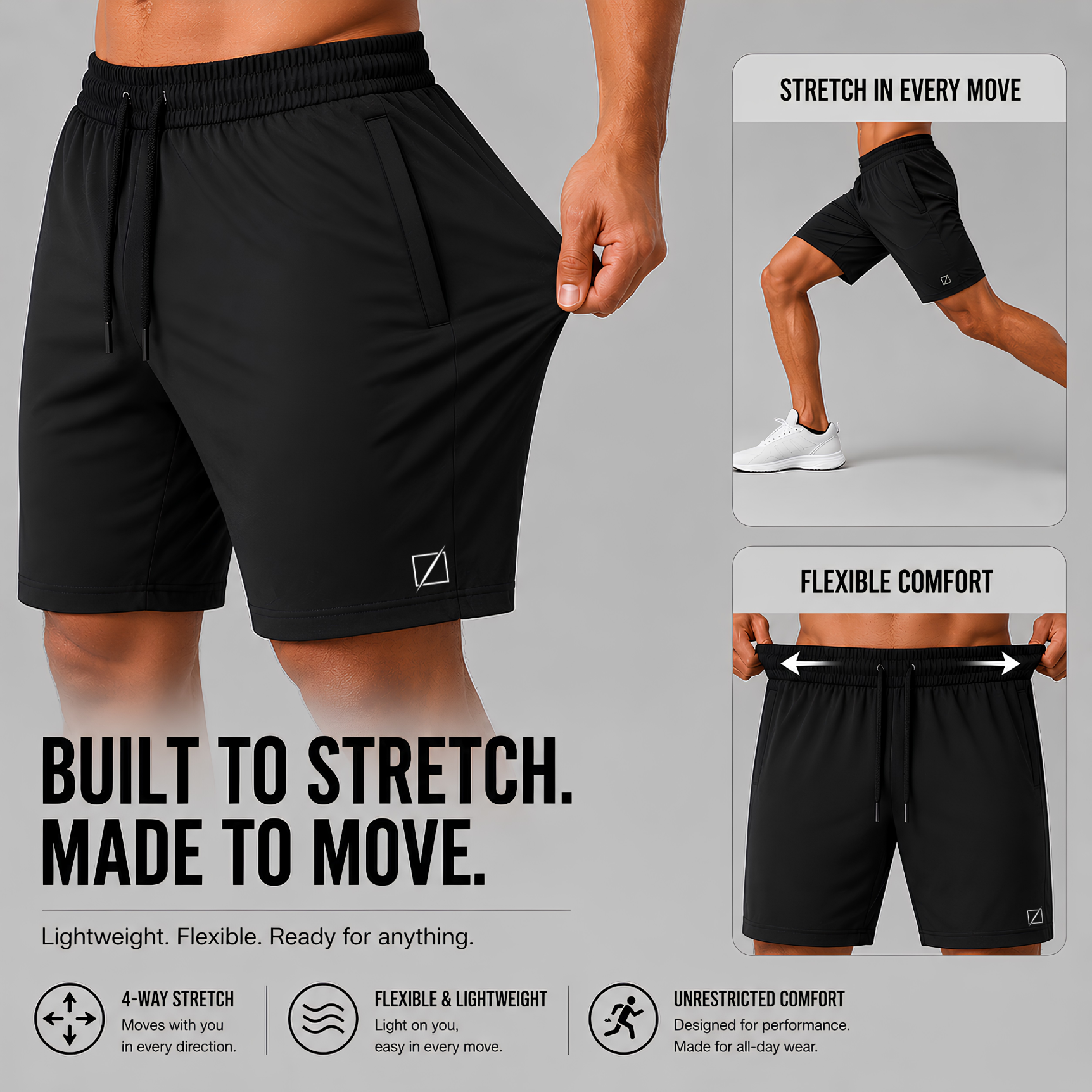 Rally Performance Shorts - Stealth Black